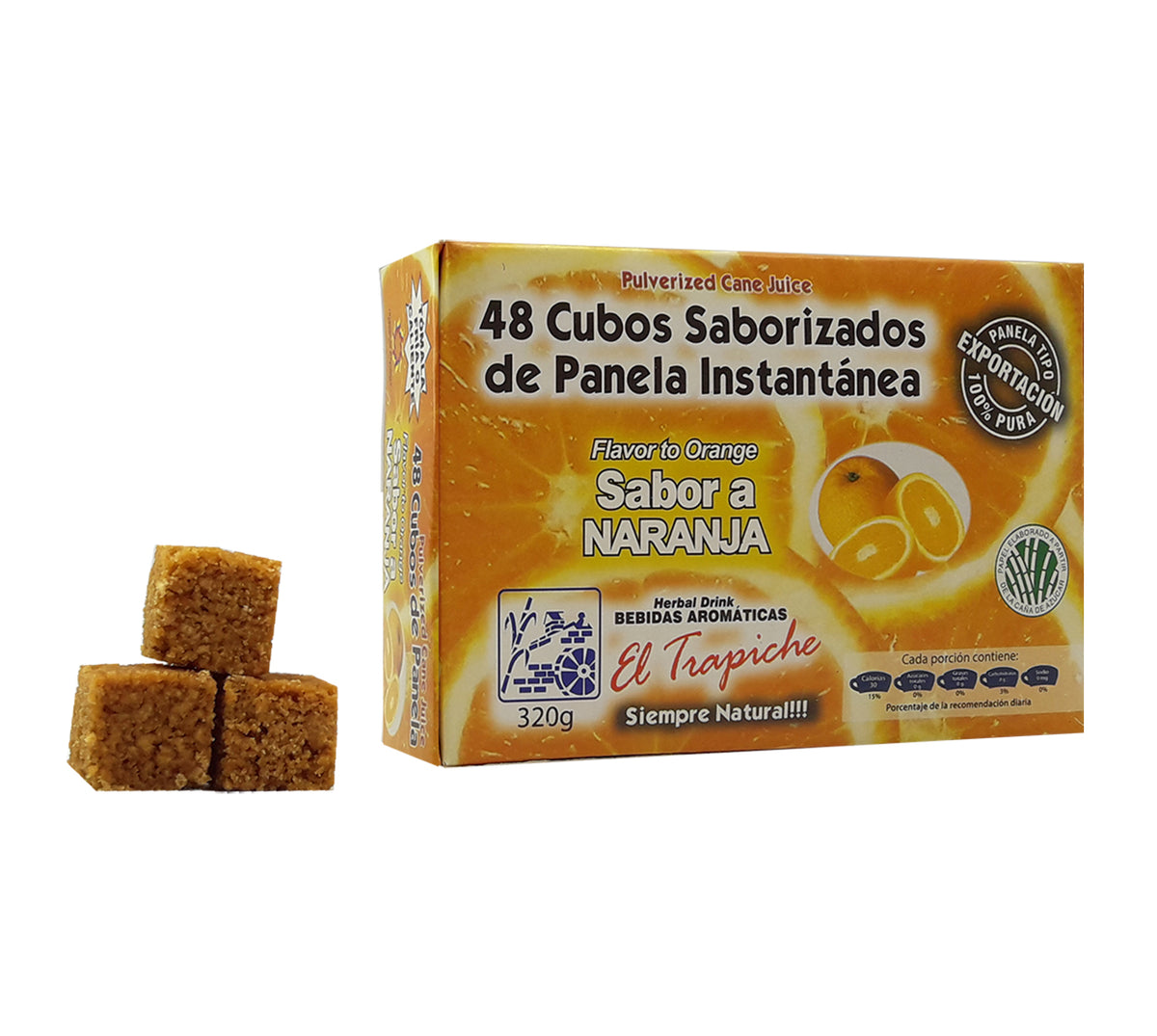 Aromatica panela trapiche naranja x 48 cubos
