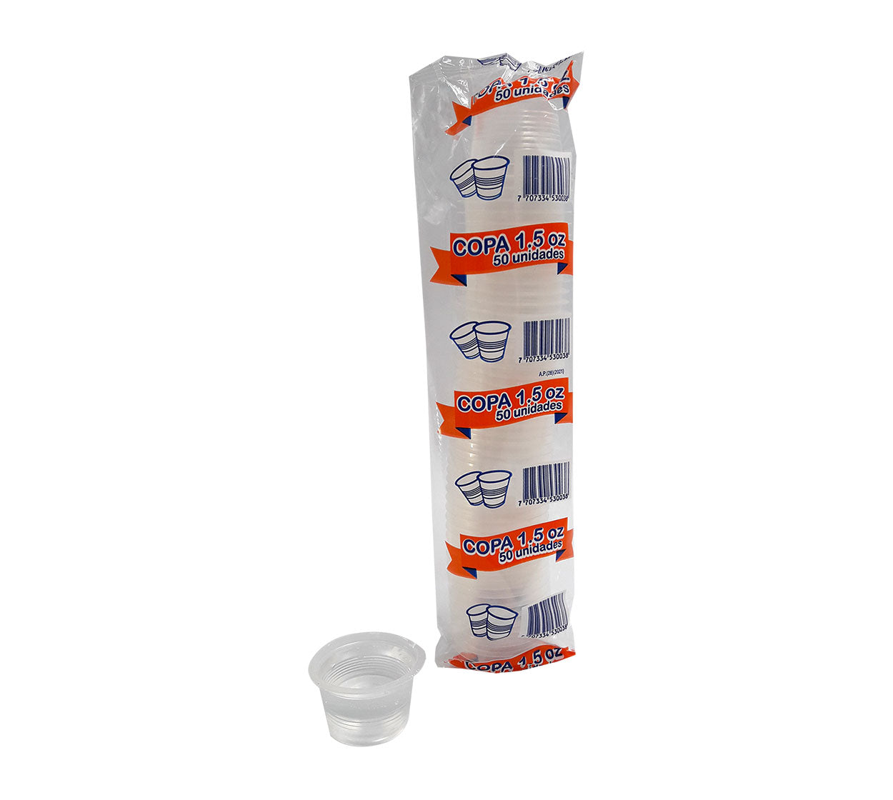 Copa desechable aguardiente transparente x 50 1.5 oz