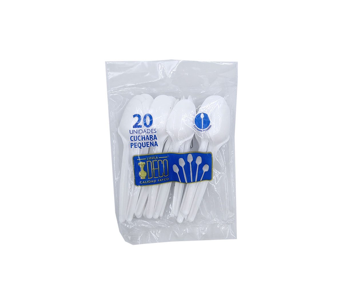 Cuchara desechable pequeña blanca x 20