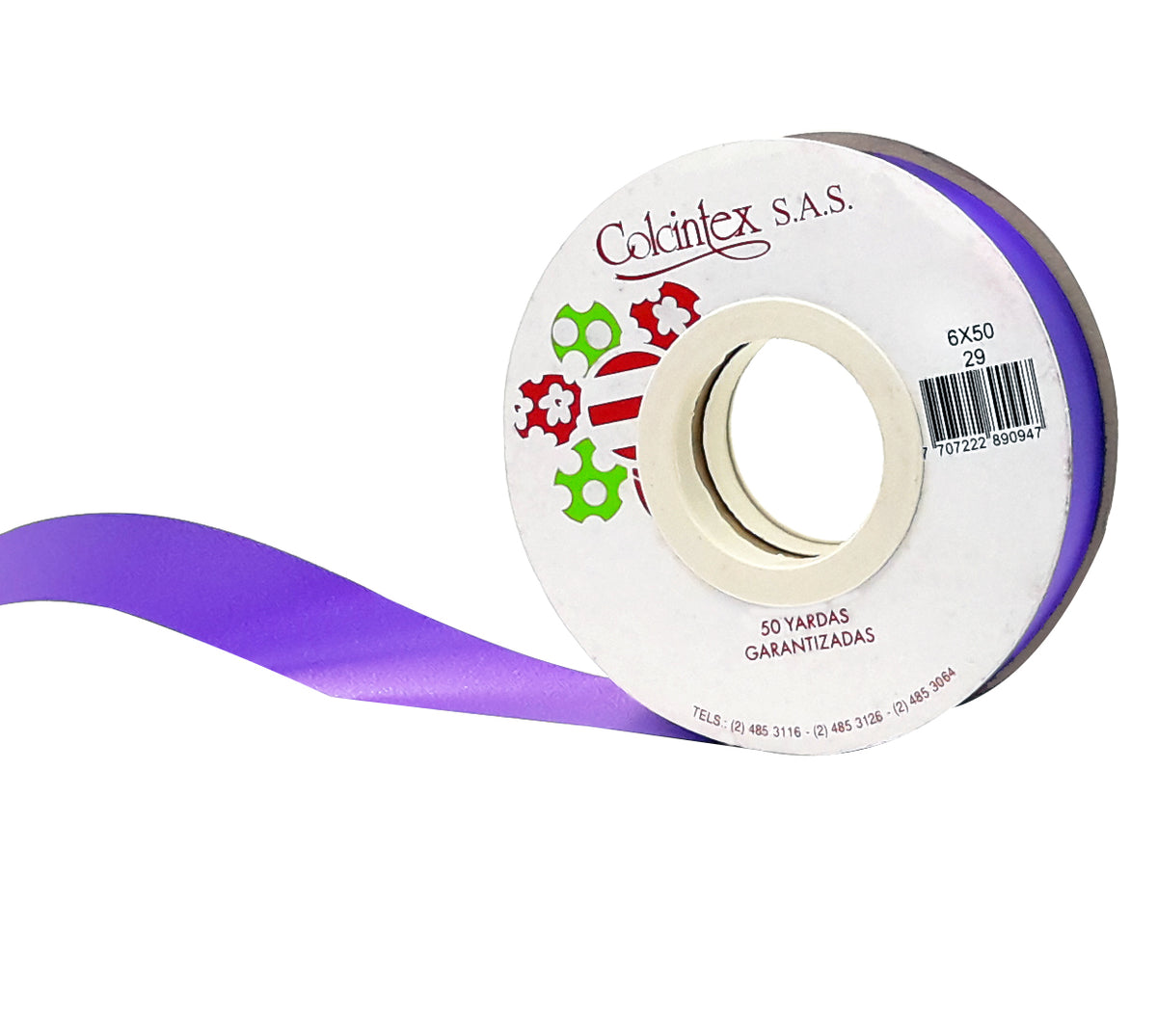 Cinta papel 1.5 cm x 45 mt (moños) morado