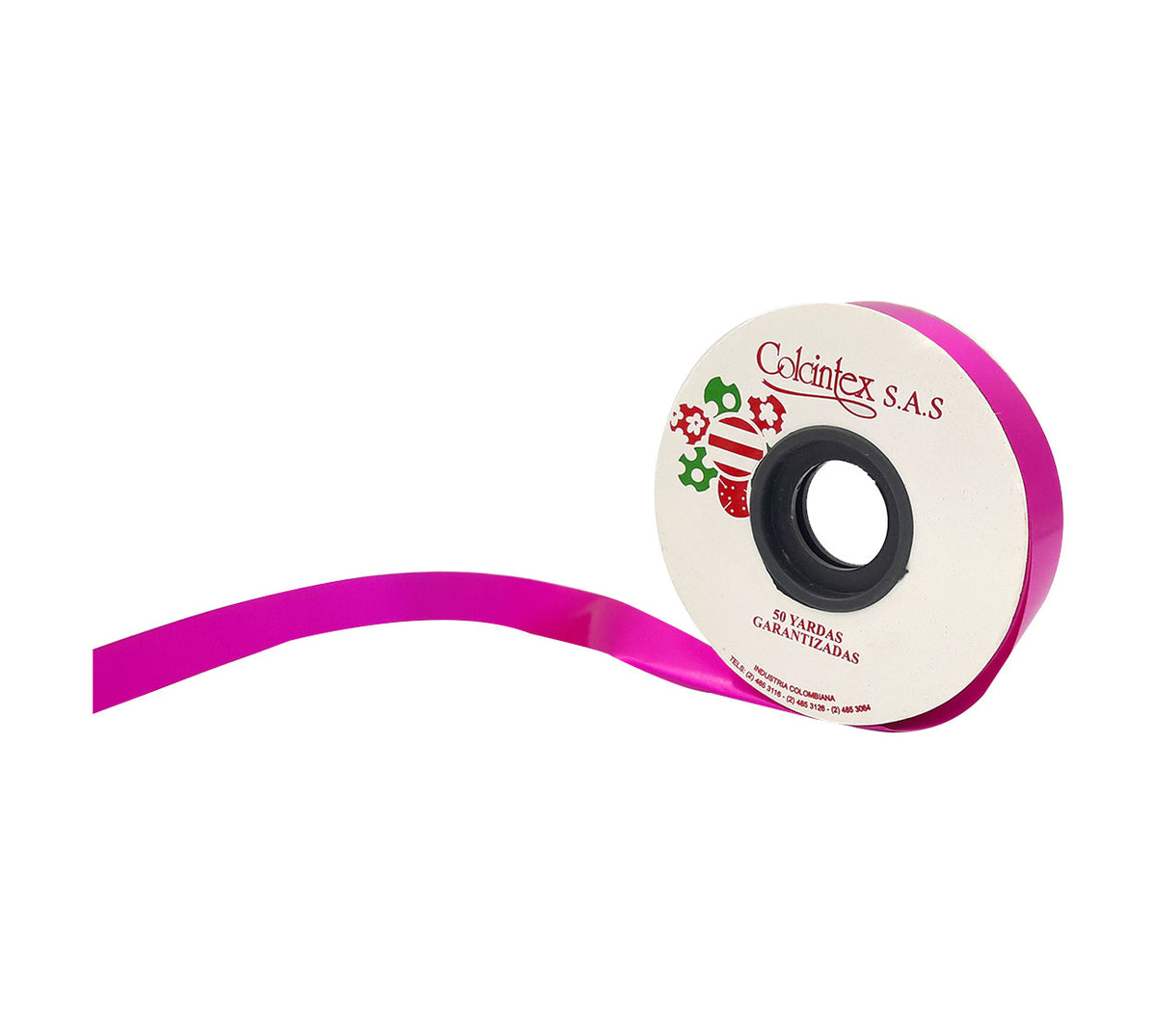 Cinta papel 1.5 cm x 45 mt (moños) fucsia