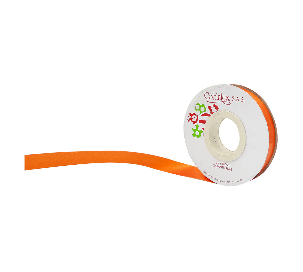 Cinta papel 1.5 cm x 45 mt (moños) naranja