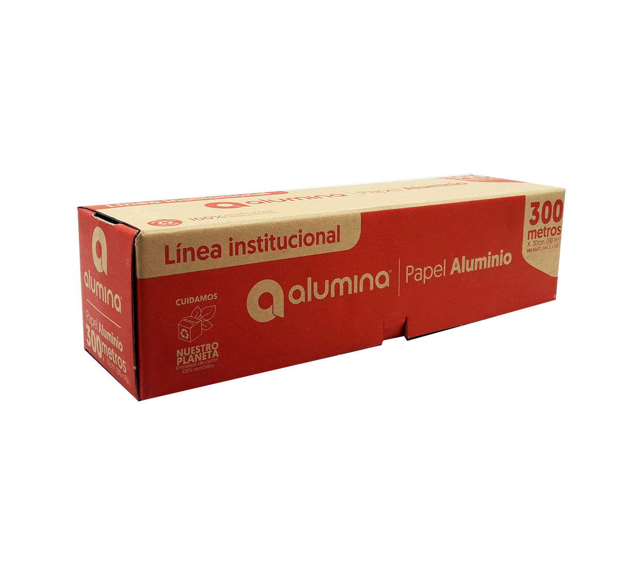 Papel aluminio rollo x 300 mt