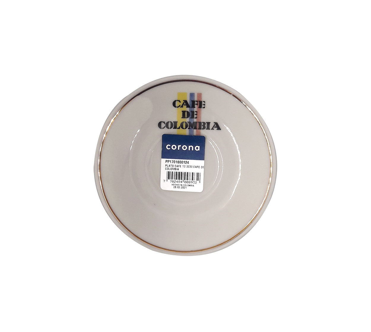 Plato loza tinto cafe de colombia