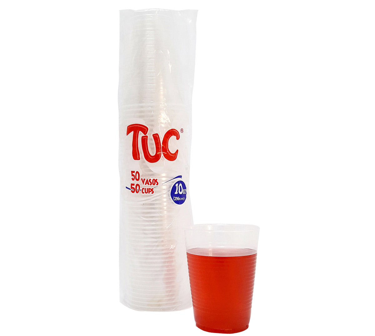 Vaso desechable transparente 10 oz x 50 tuc