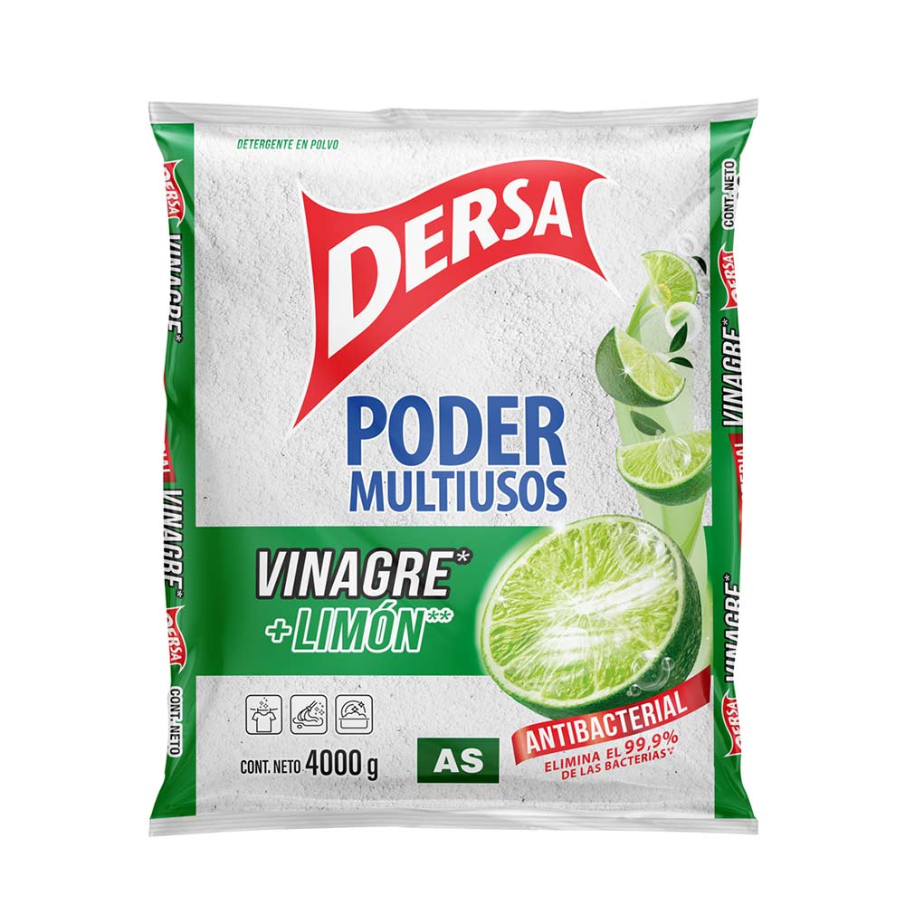 Detergente en polvo dersa vinagre/limon x 4000 g