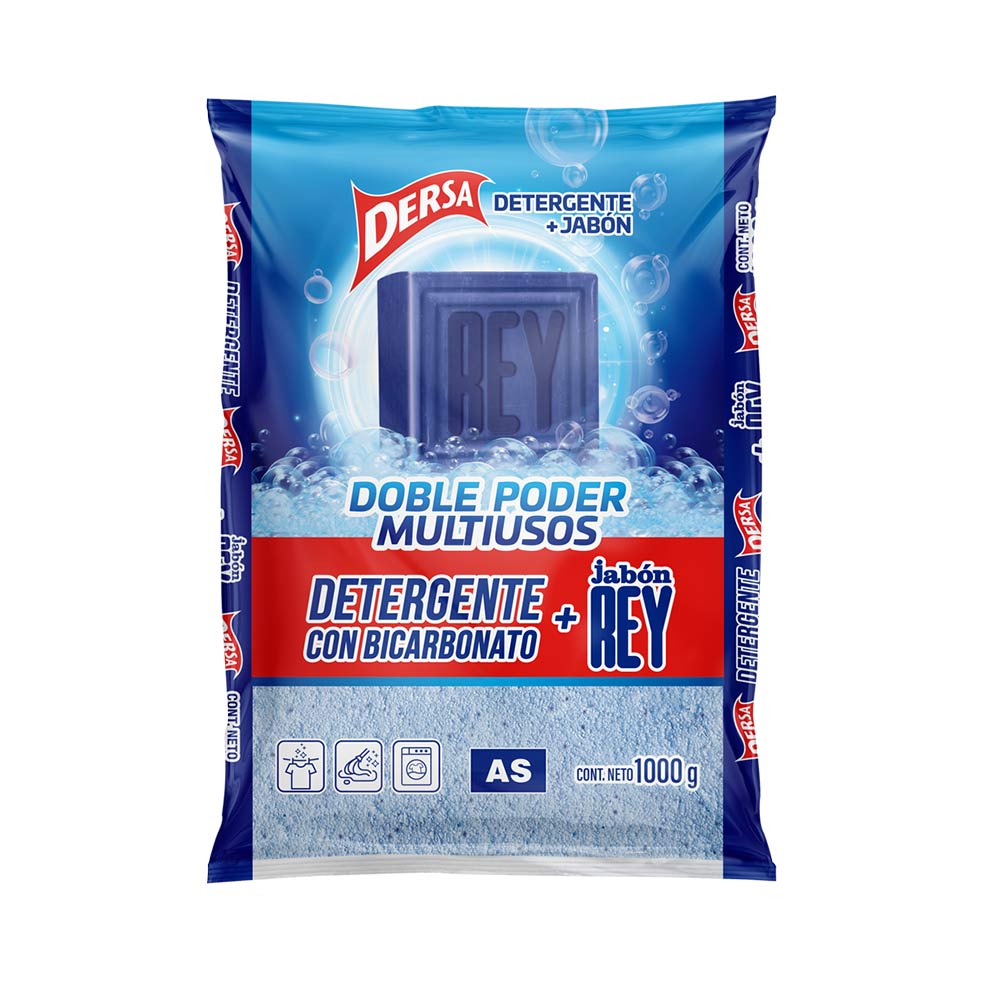 Detergente en polvo dersa bicarbonato/rey x 1000 g