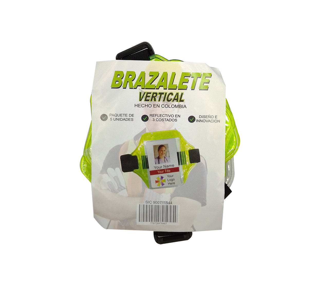 Escarapela vertical brazalete x 5 reflectivo