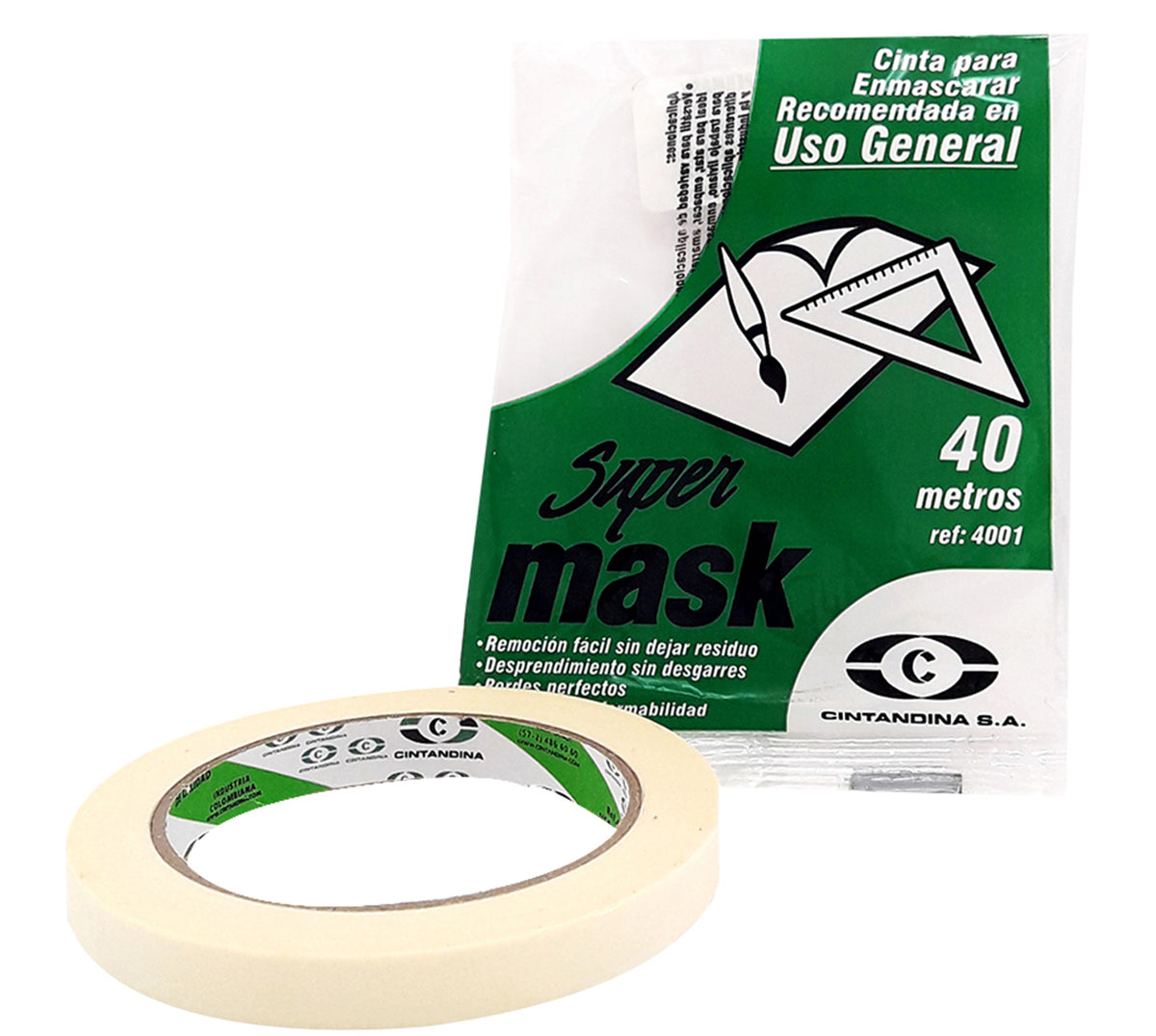 Cinta enmascarar 12 mm x 40 mt multiproposito cinta andina