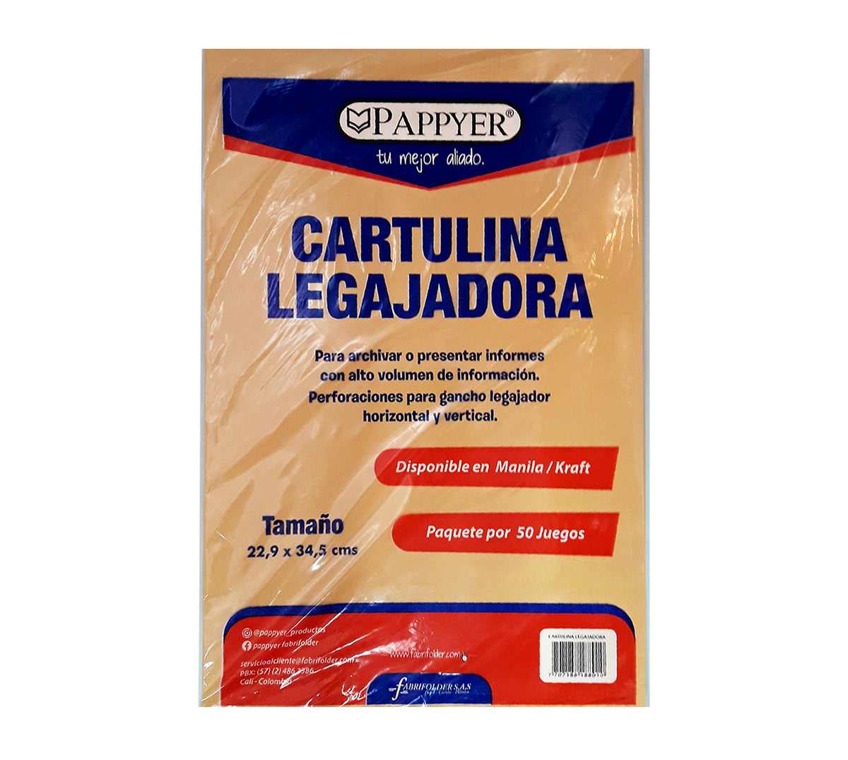 Cartulina legajadora x 50 juegos fabrifolder