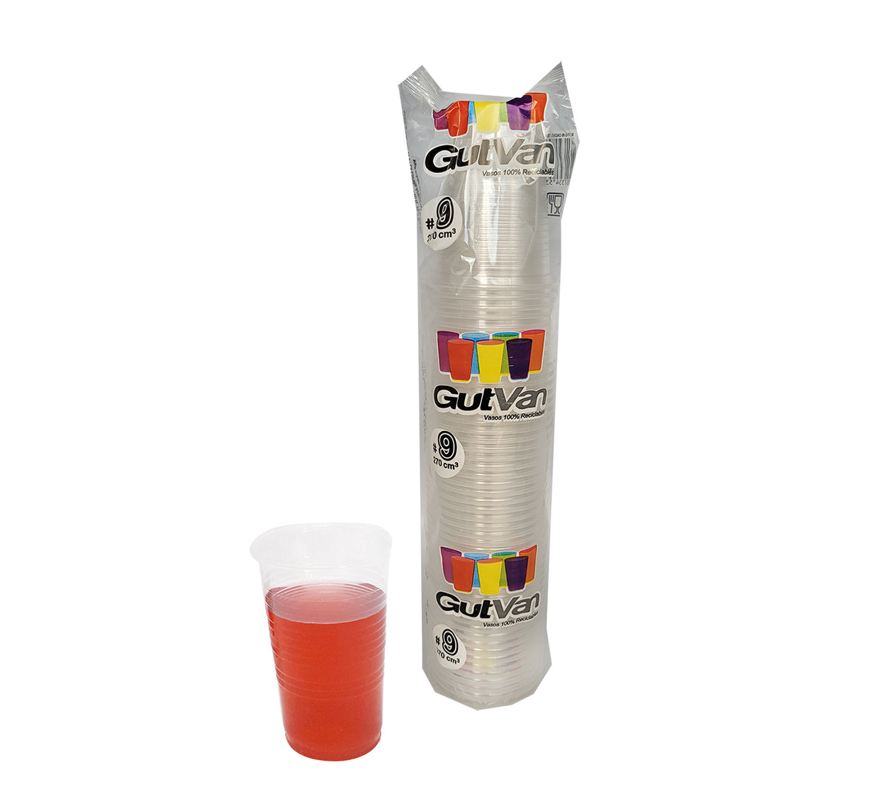 Vaso desechable transparente 9.0 oz x 50 gutvan