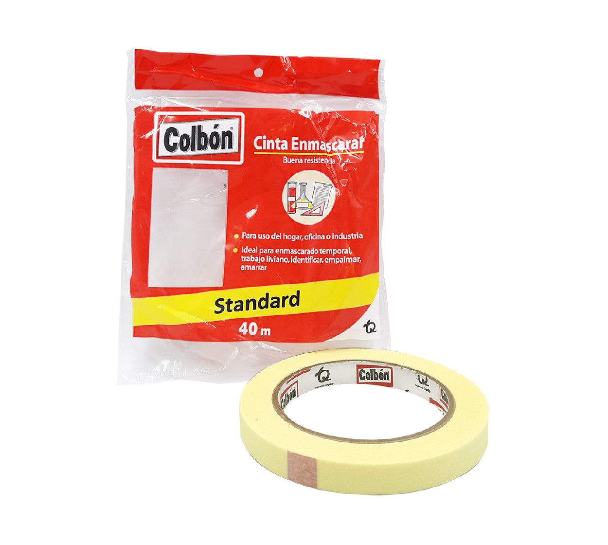 Cinta enmascarar 12 mm x 40 mt colbon