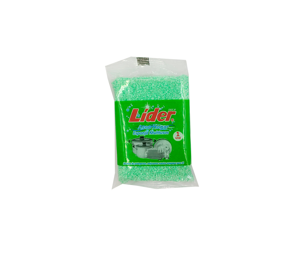 Esponja polietileno multiusos verde lider x 1