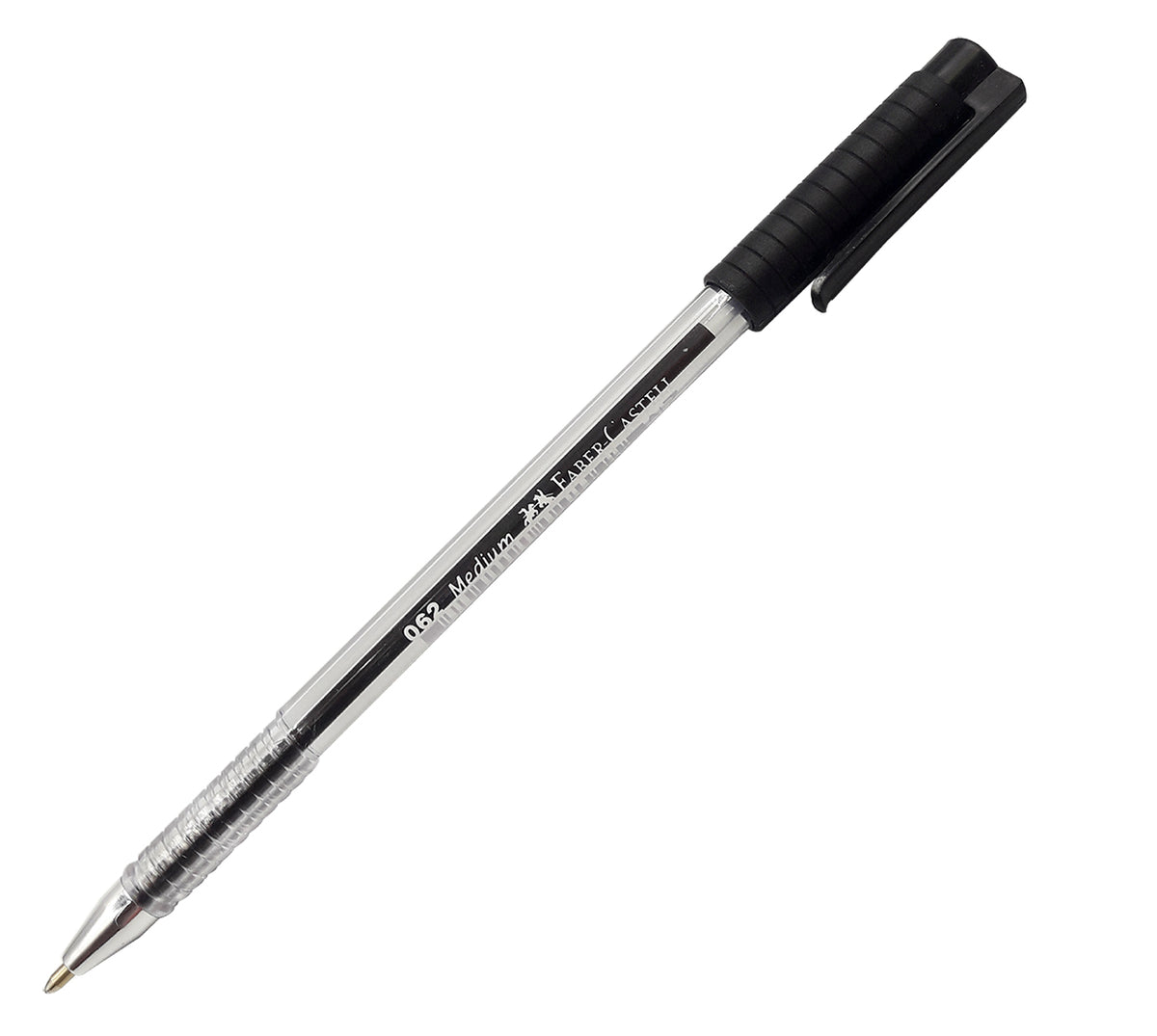 Boligrafo desechable faber 062 cristal negro 1.0
