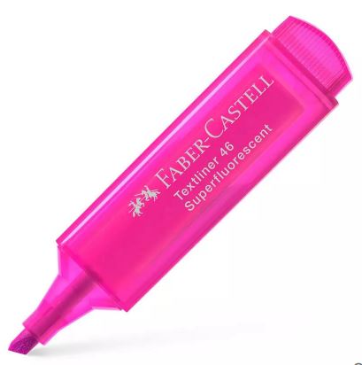 Resaltador plano faber 46 rosado punta biselada