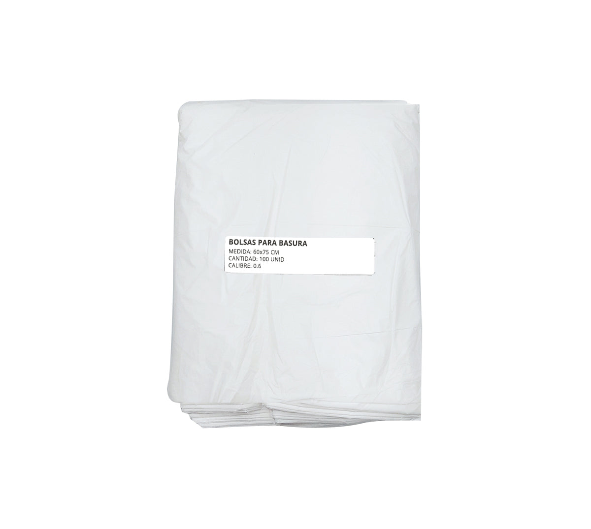 Bolsa basura 60x75 cm blanca x 100 calibre 0.6