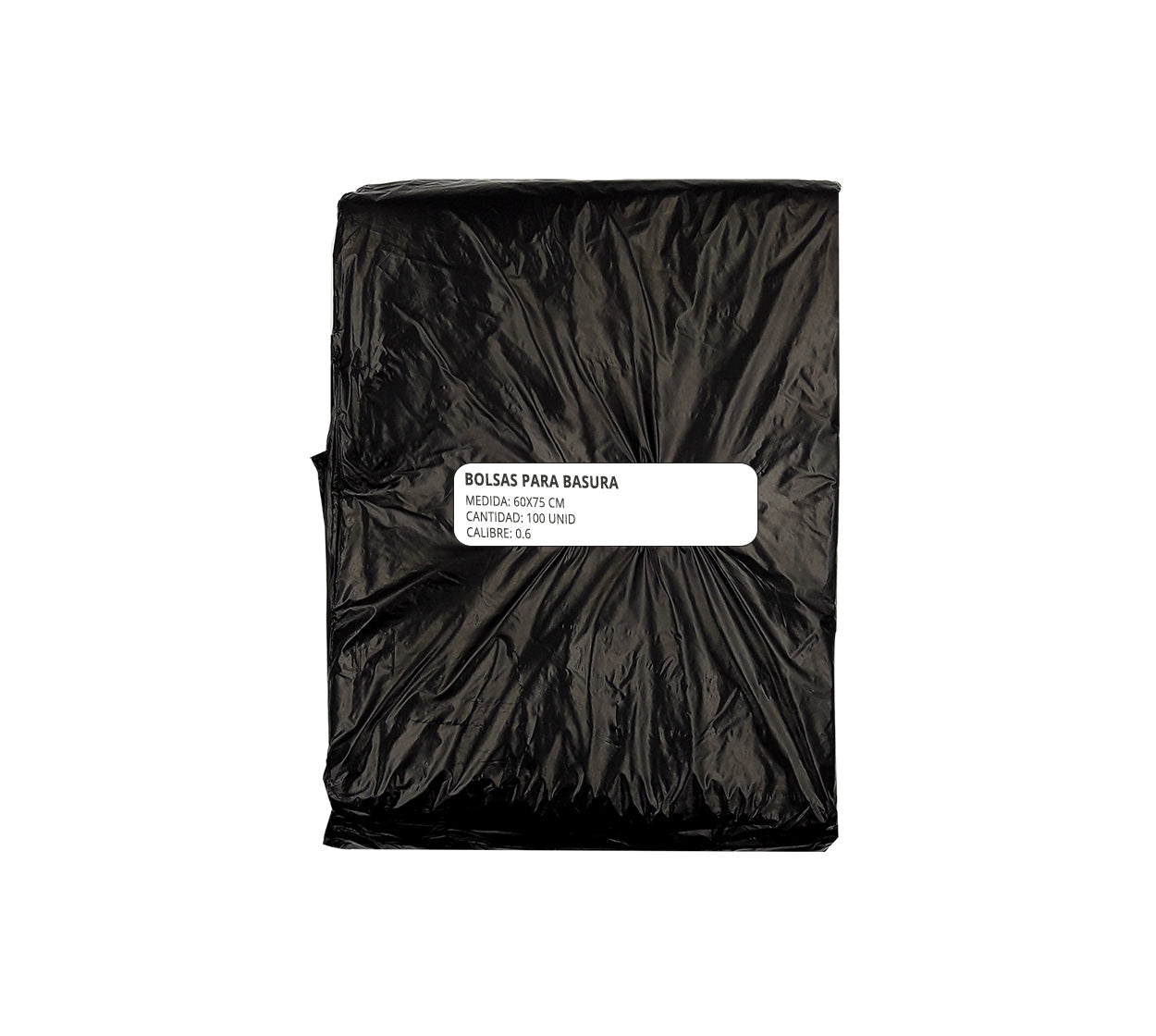 Bolsa basura 60x75 cm negra x 100 calibre 0.6