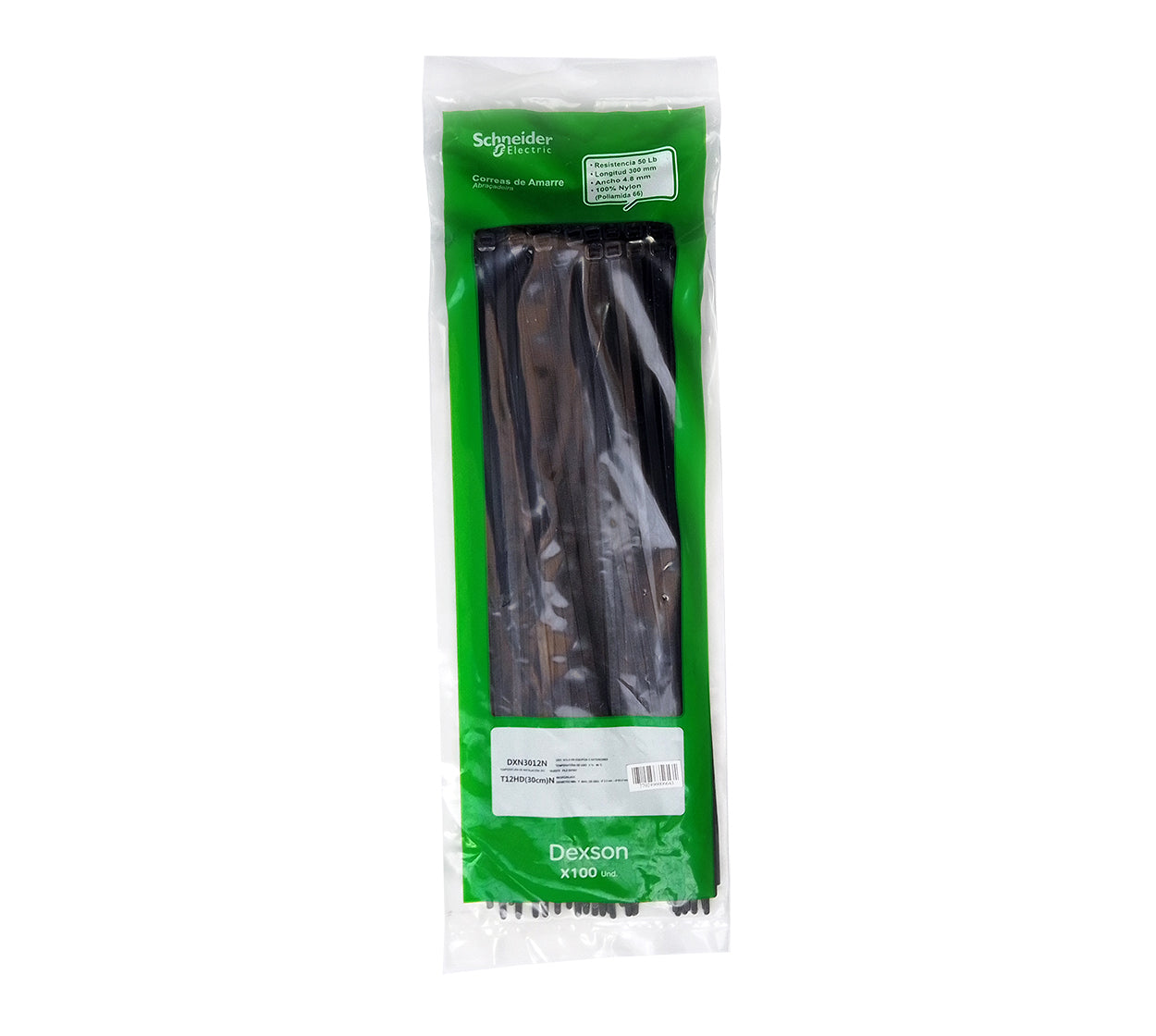 Amarre plastico 30 cm x 100 negro