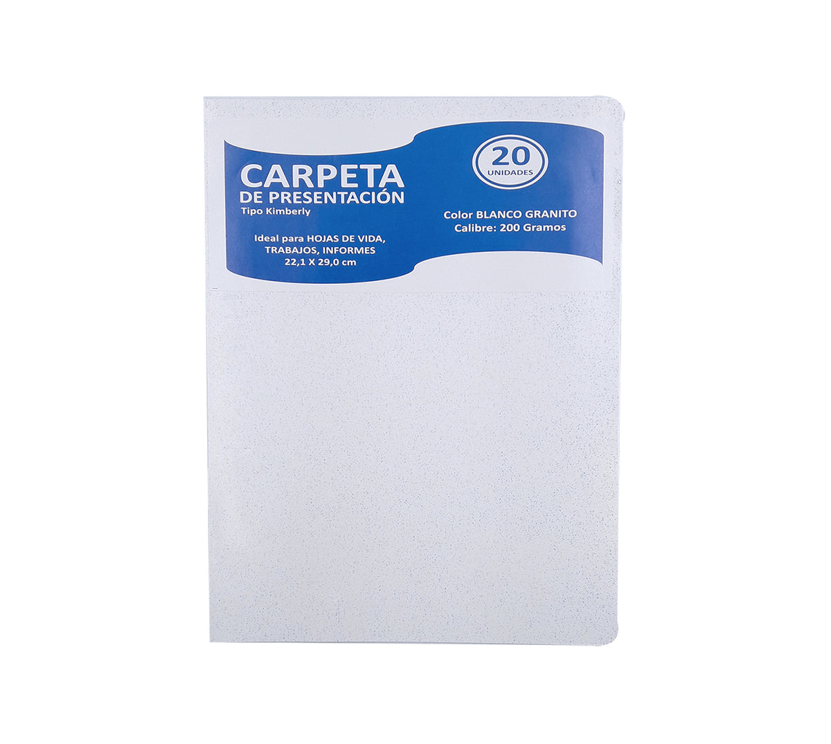 Carpeta carta tipo kimb.blanco sin bolsillo