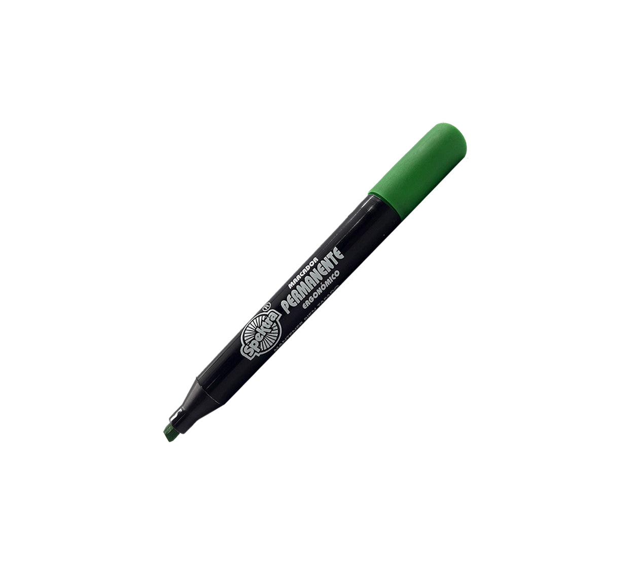 Marcador permanente spektra verde punta biselada