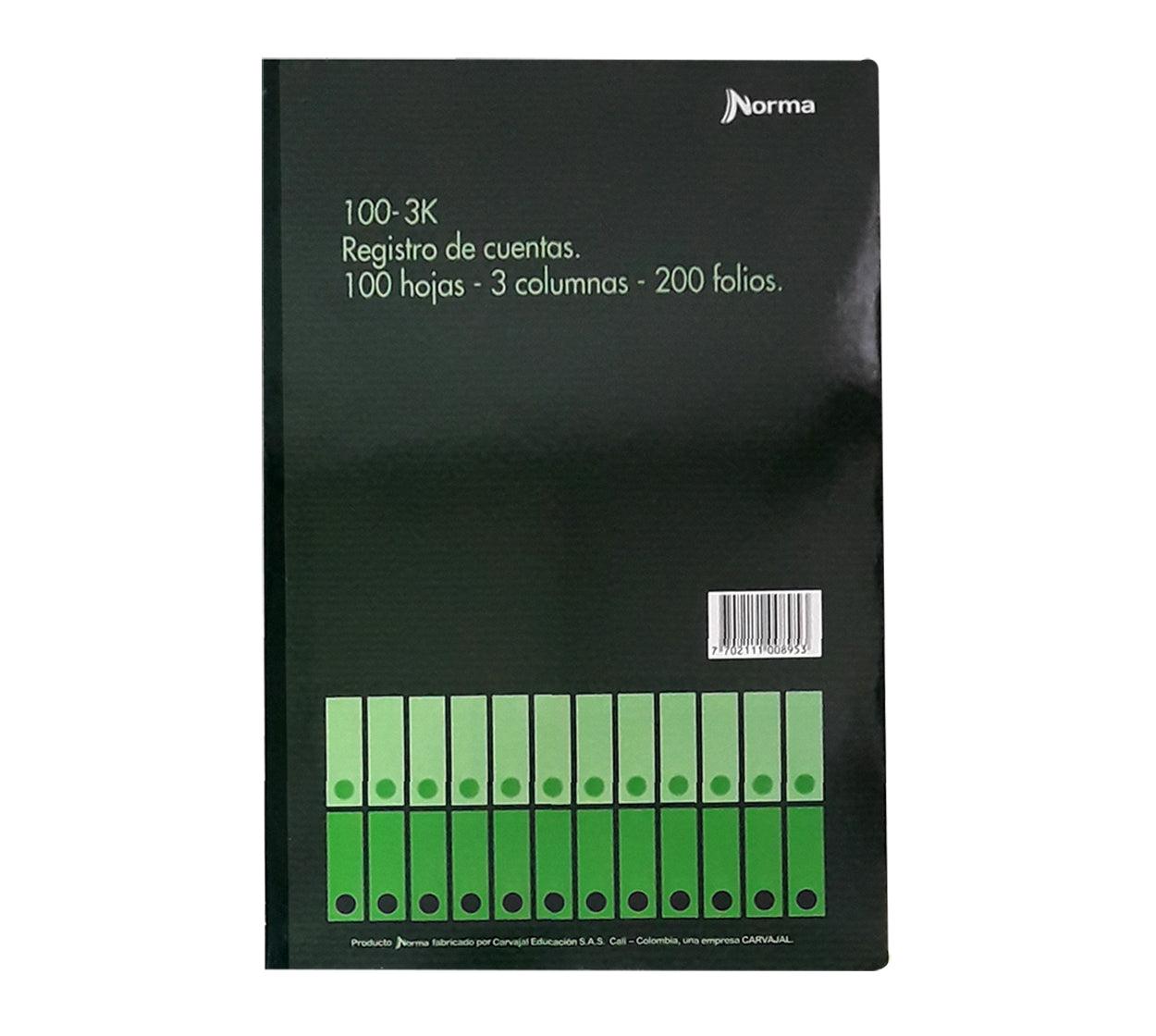 Libro 3 columnas oficio 200 folios norma 500895 100-3k