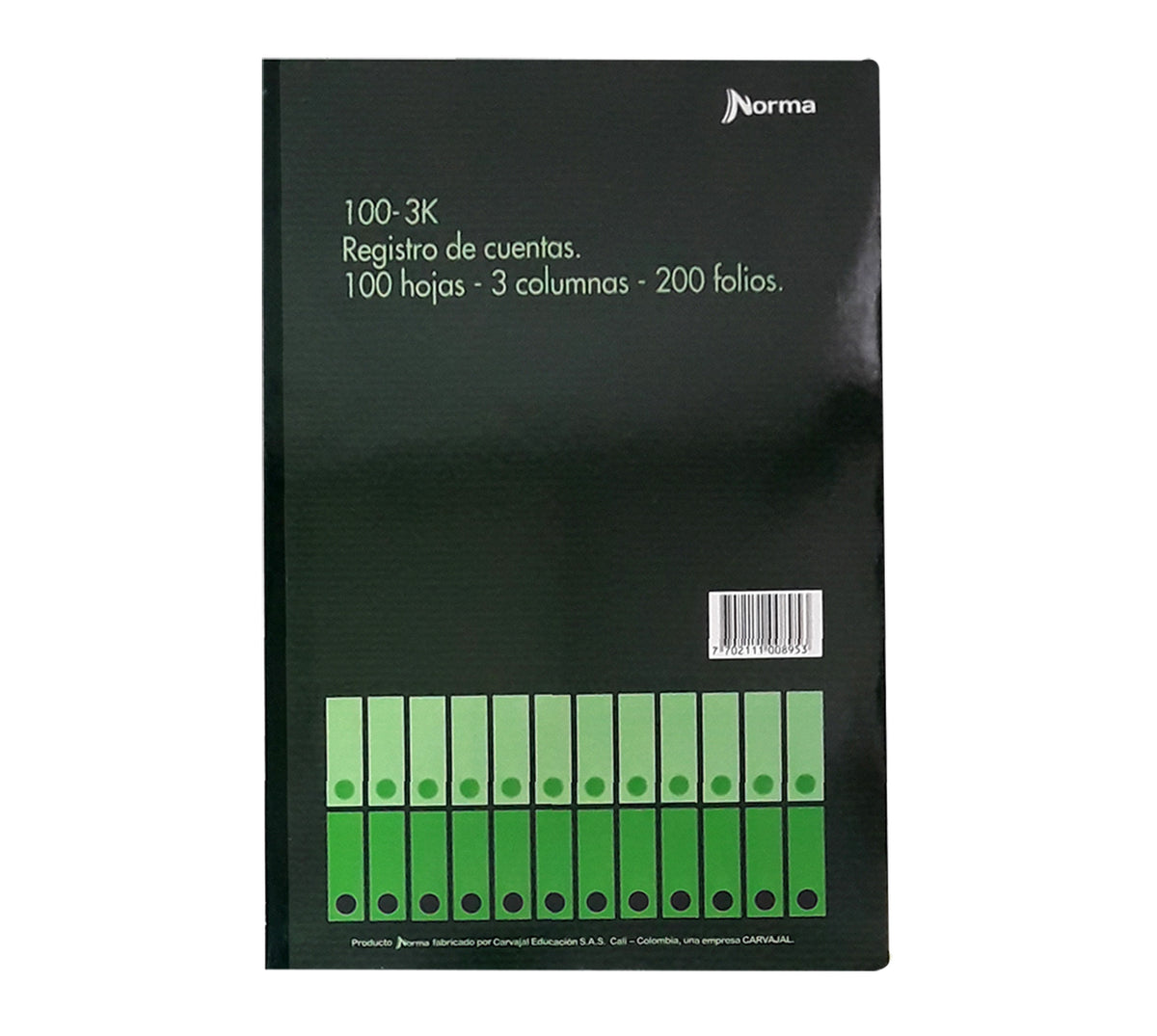 Libro 3 columnas oficio 200 folios norma 500895 100-3k