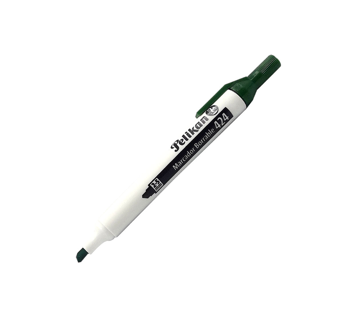 Marcador borrable pelikan 424 verde punta biselada