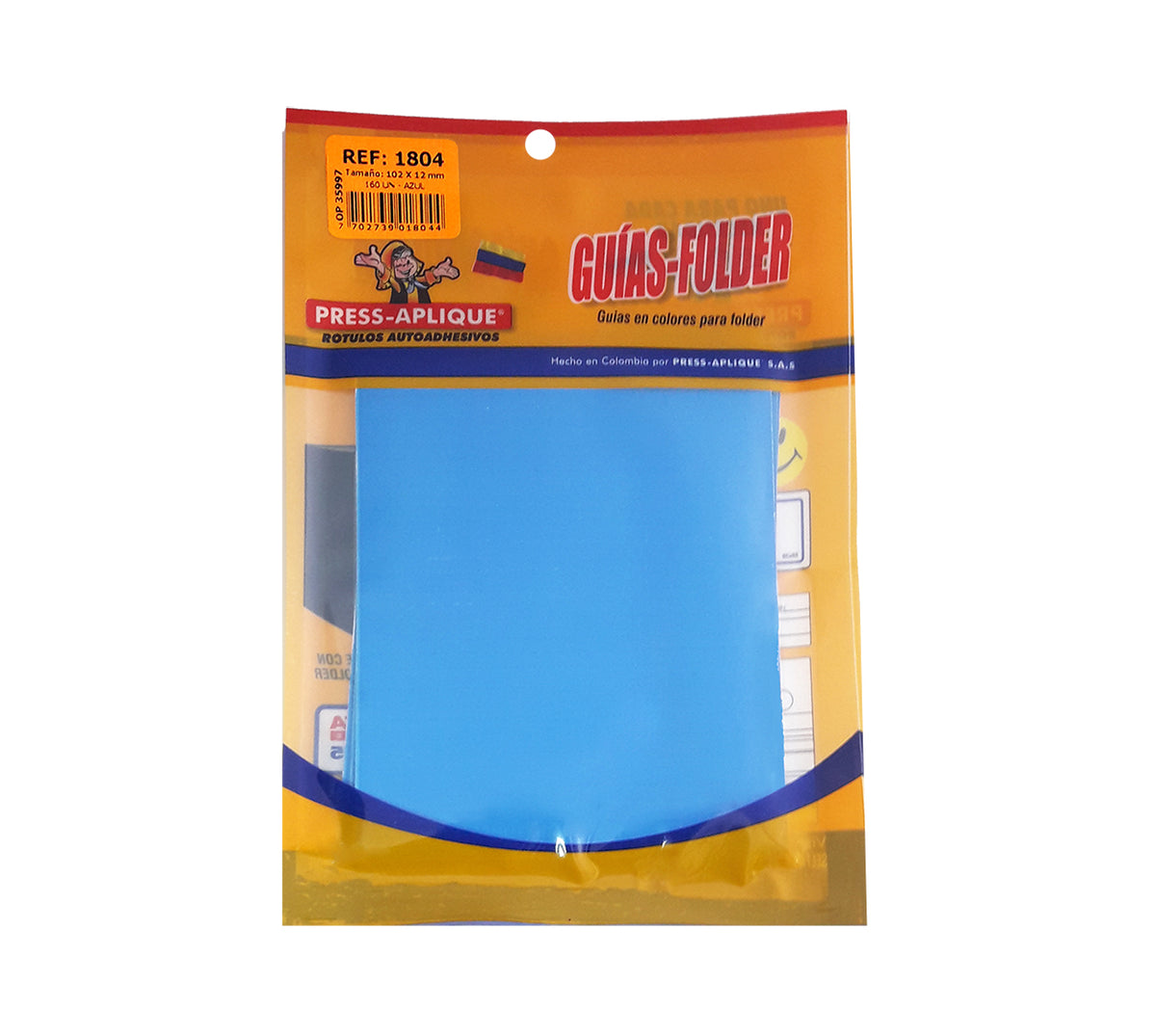 Guia folder cellugia azul 1804 press aplique x 160