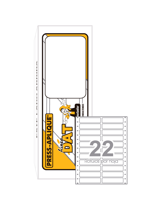 Rotulo dat 2570 columnas 2 (8.9x2.3) x 8800 press aplique
