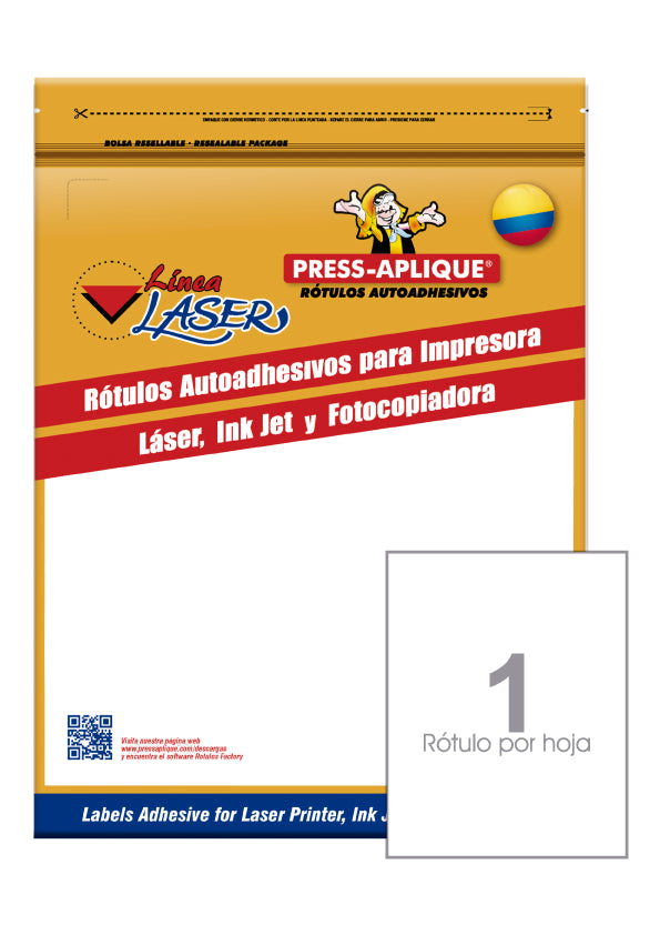 Rotulo laser 3129 (215.9x279.4) x 30 press aplique