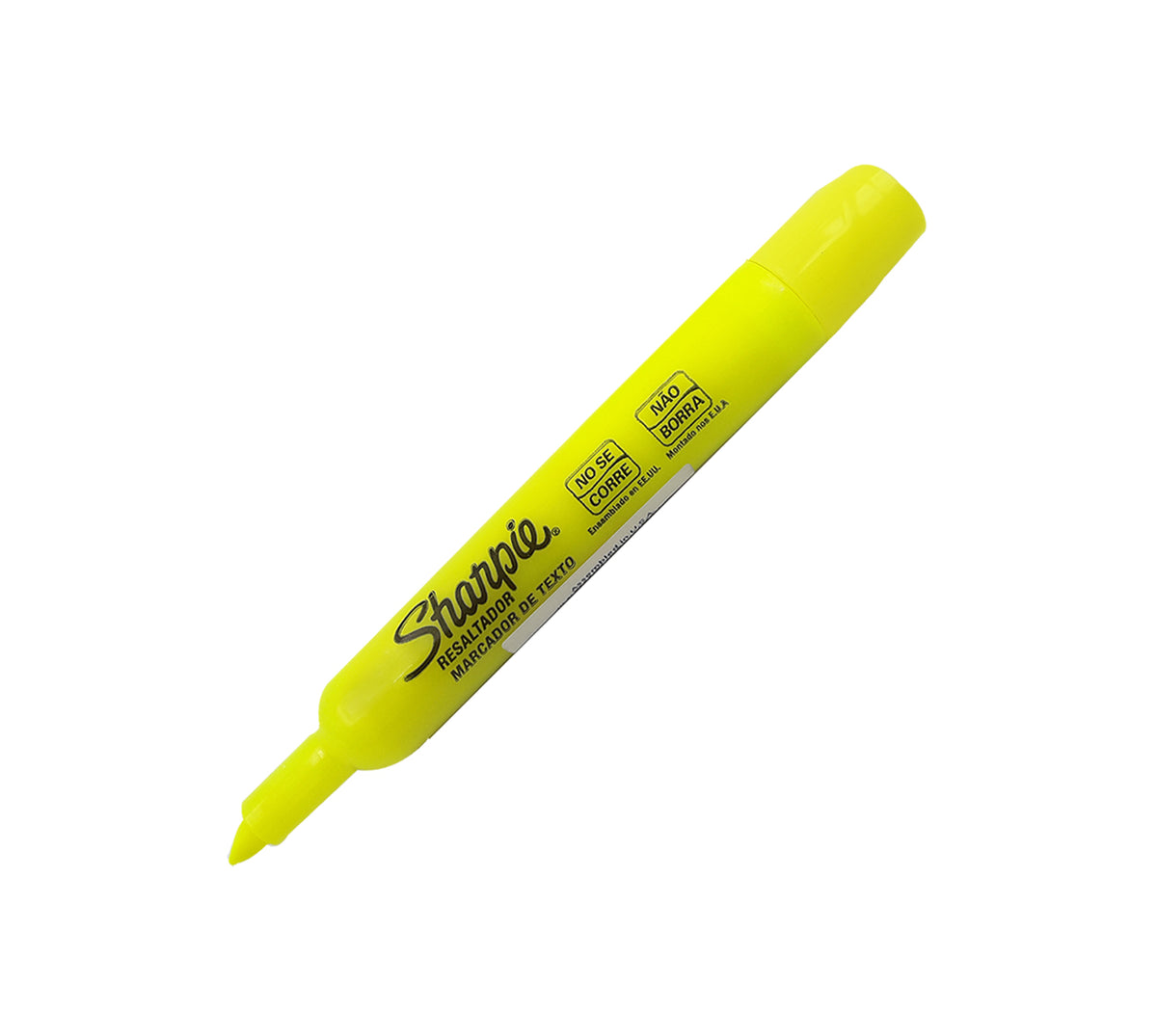 Resaltador redondo sharpie amarillo punta bisel