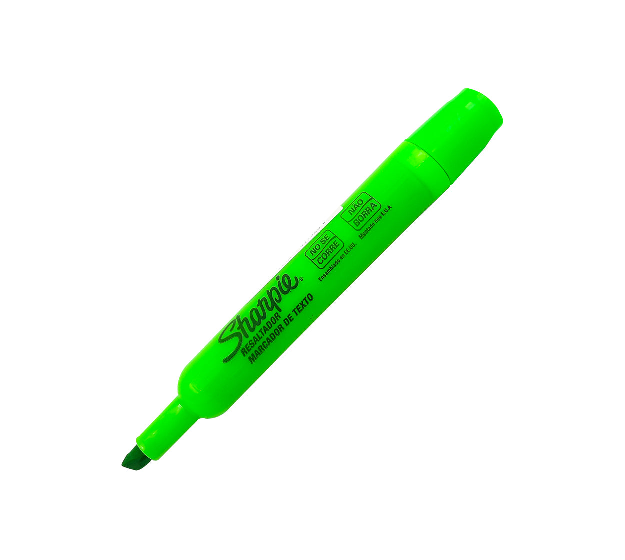 Resaltador redondo sharpie verde punta bisel