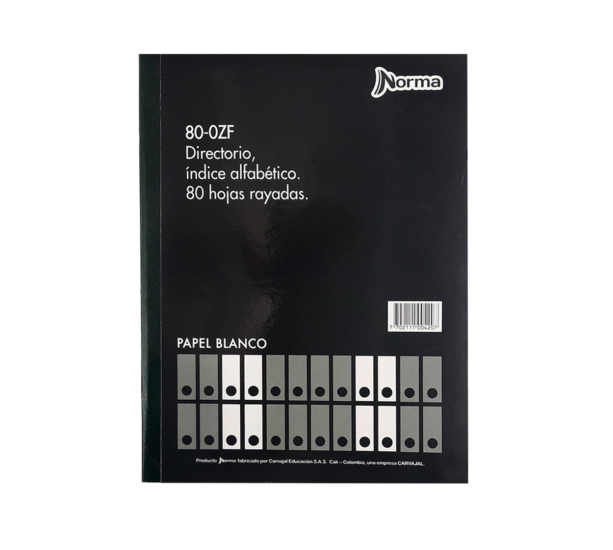Libro actas 1/2 oficio con indice norma 500420 80-ozf