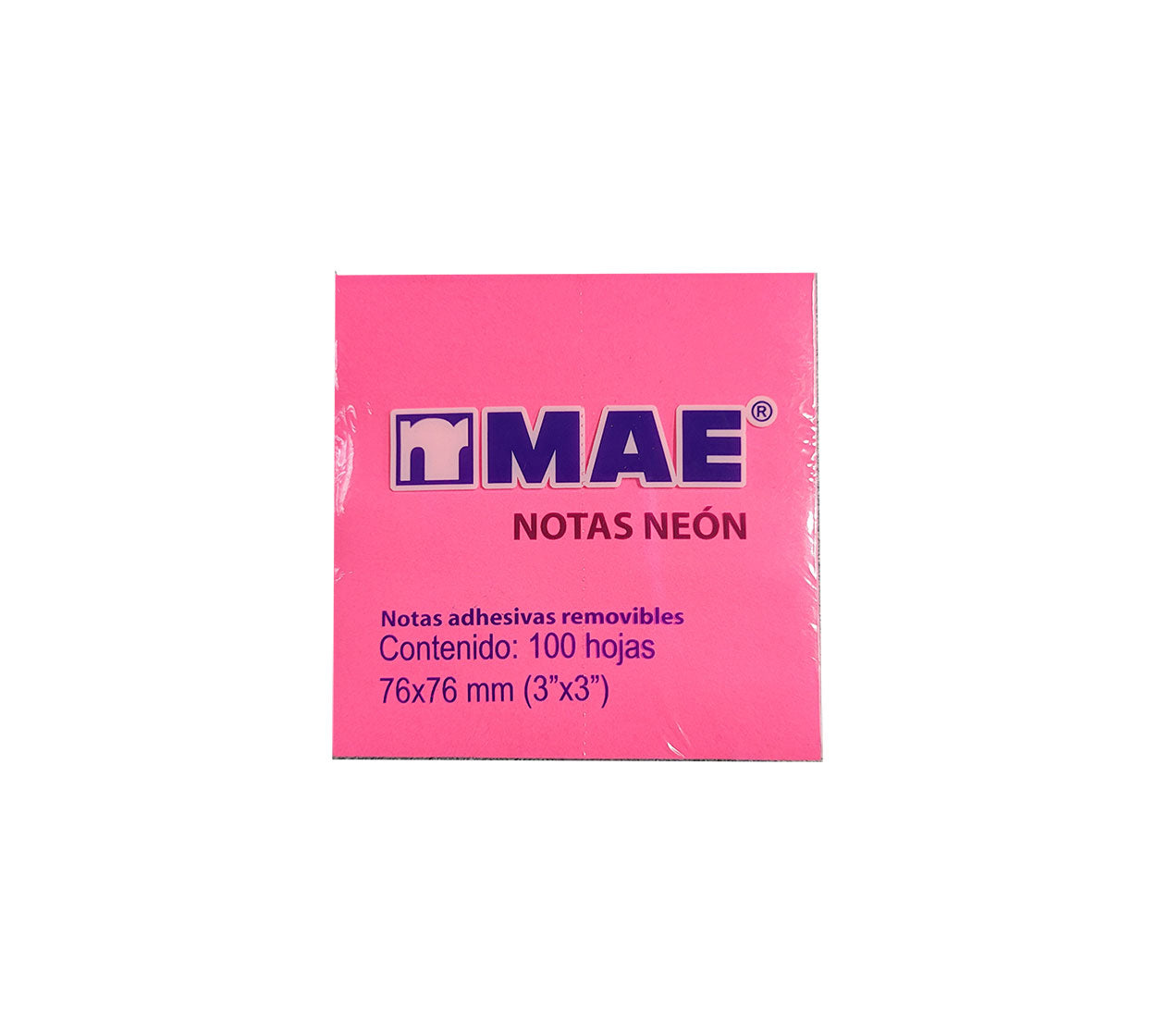 Nota adhesiva mediana rosa neon x 100 h 4707505 k.