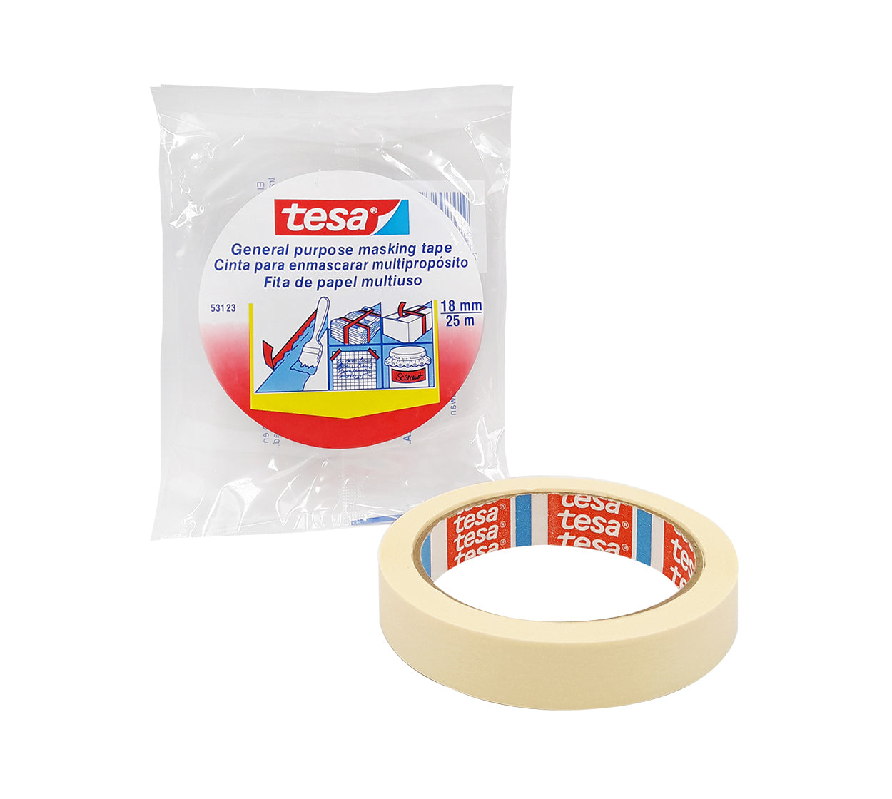 Cinta enmascarar 18 mm x 25 mt multiproposito tesa