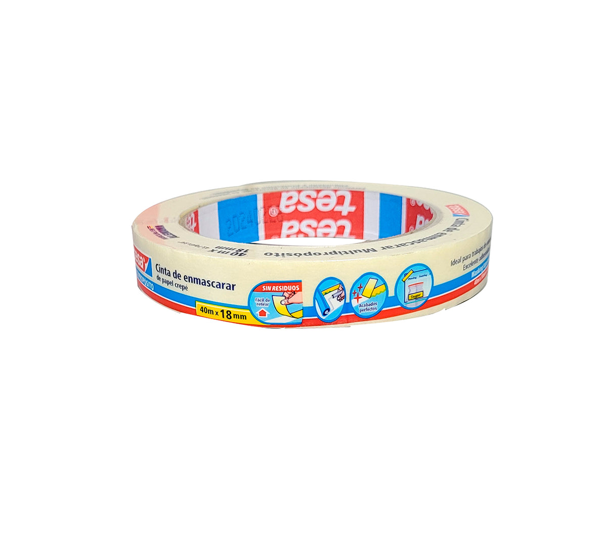Cinta enmascarar 18 mm x 40 mt multiproposito tesa