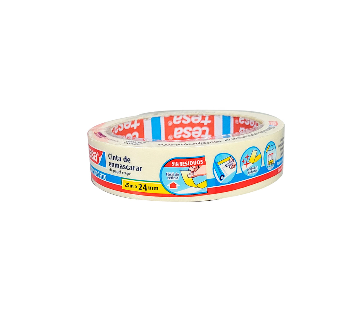 Cinta enmascarar 24 mm x 25 mt multiproposito tesa