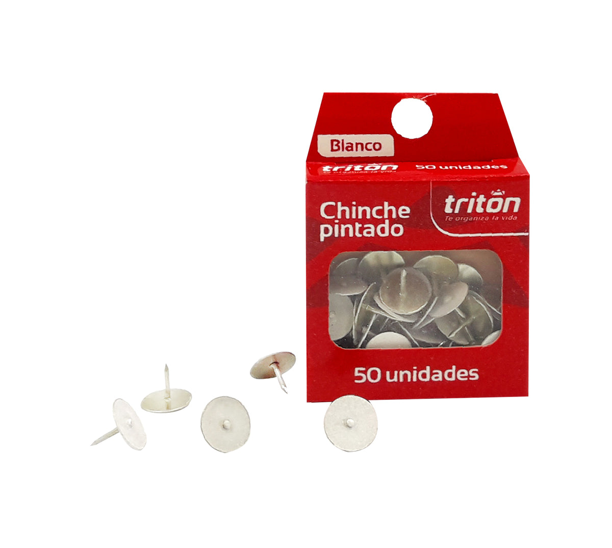 Chinche metalico x 50 blanco triton