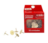 Chinche metalico x 50 dorado triton