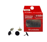 Chinche metalico x 50 negro triton
