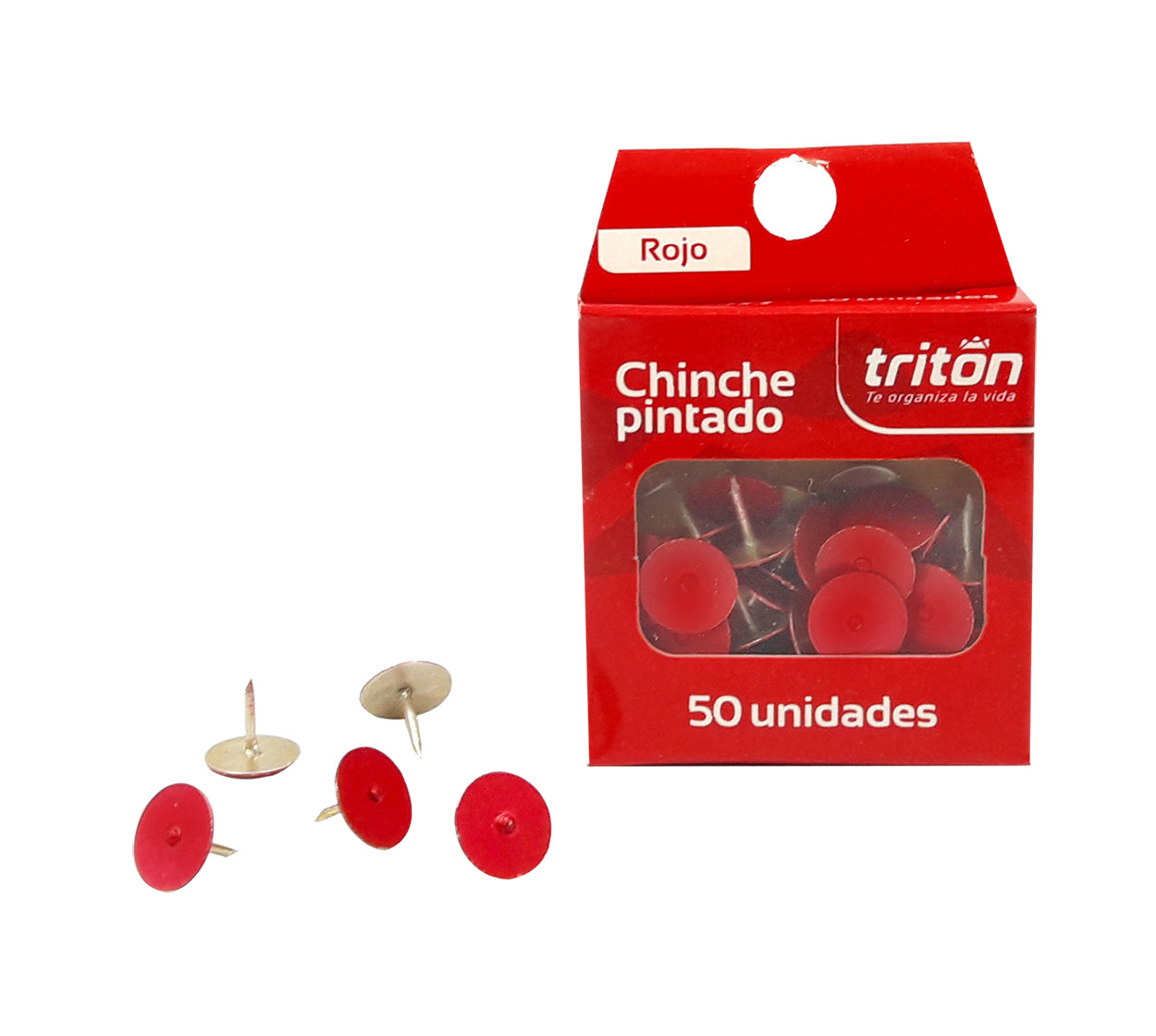 Chinche metalico x 50 rojo triton