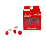 Chinche metalico x 50 rojo triton