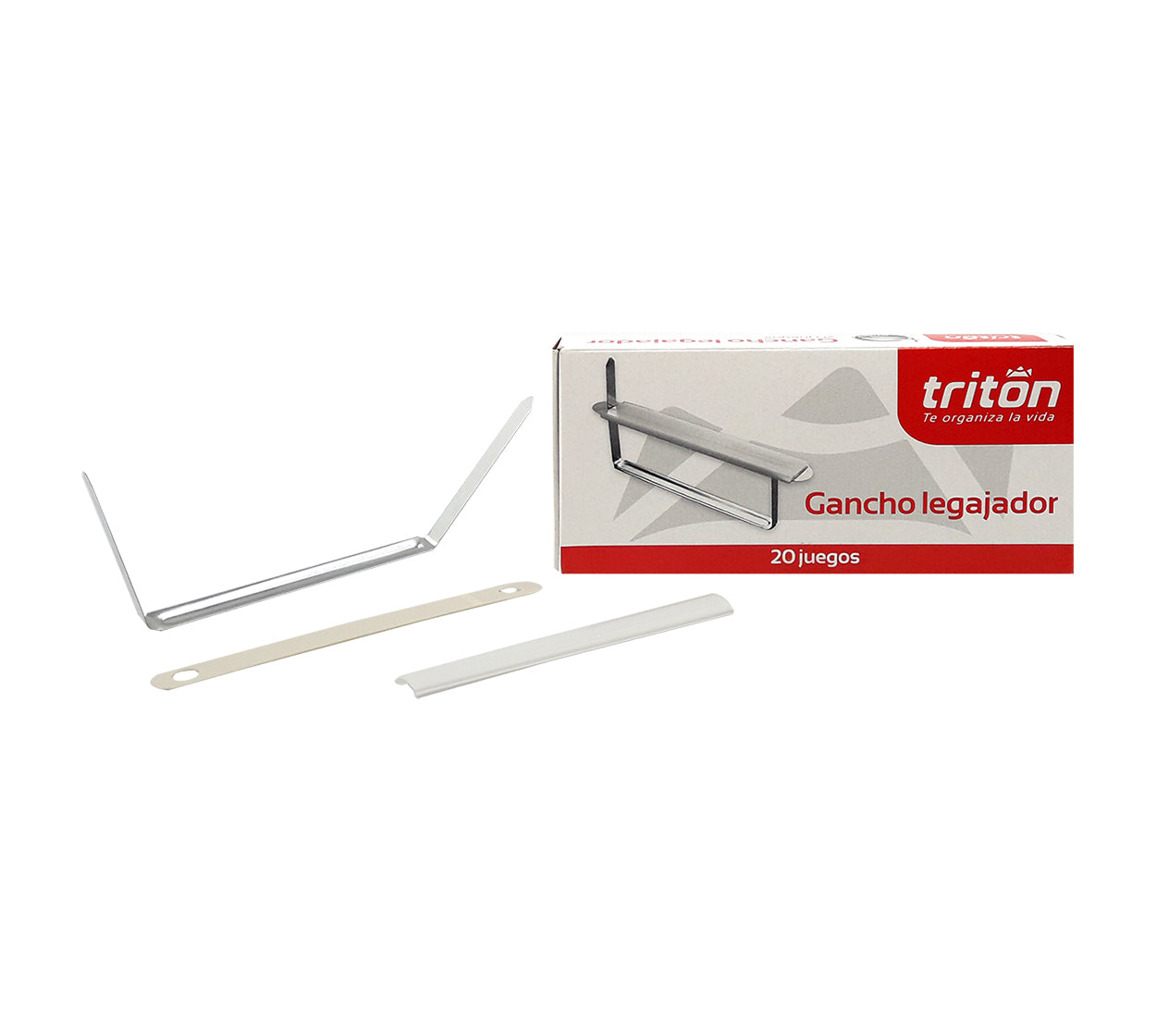 Gancho legajador metal/plastico x 20 institucional triton
