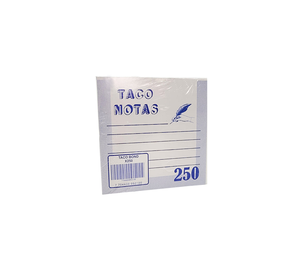 Taco papel bond 9x9 x 250 h engomado blanco