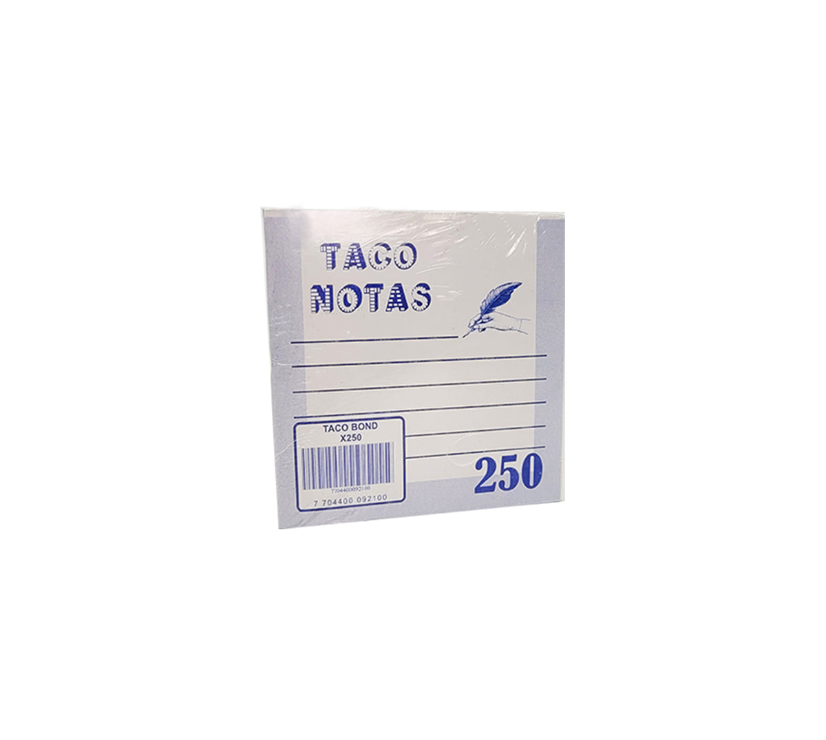 Taco papel bond 9x9 x 250 h engomado blanco