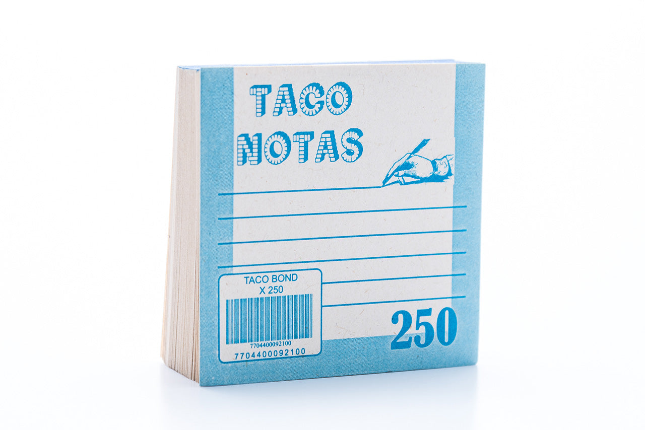 Taco papel bond 9x9 x 250 h engomado natural