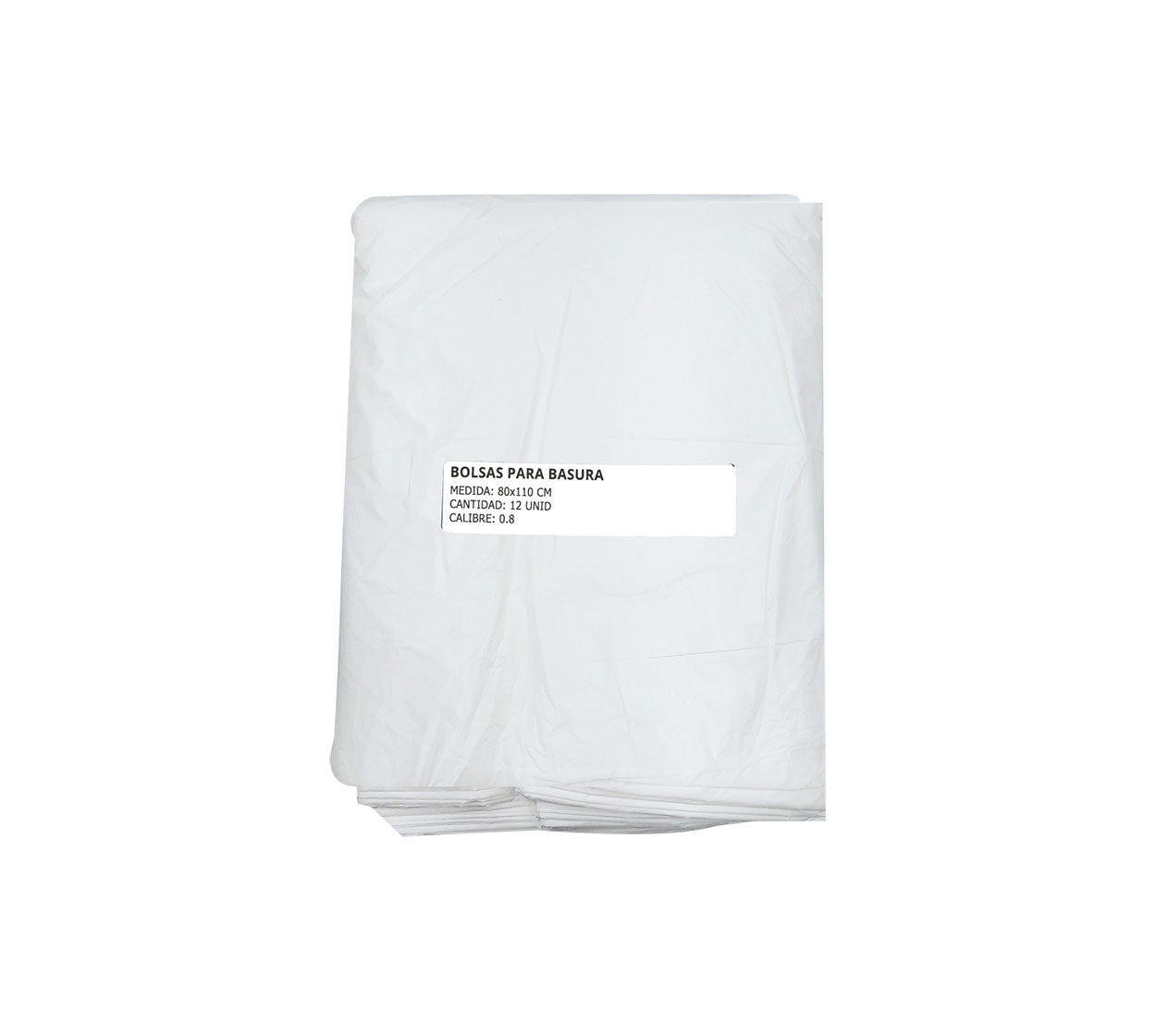 Bolsa basura 80x110 cm blanca x 12 calibre 0.8
