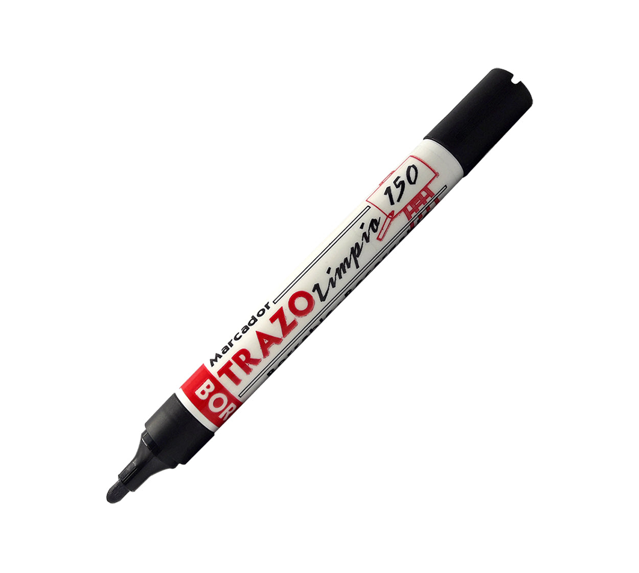 Marcador borrable recargable trazo 150 negro