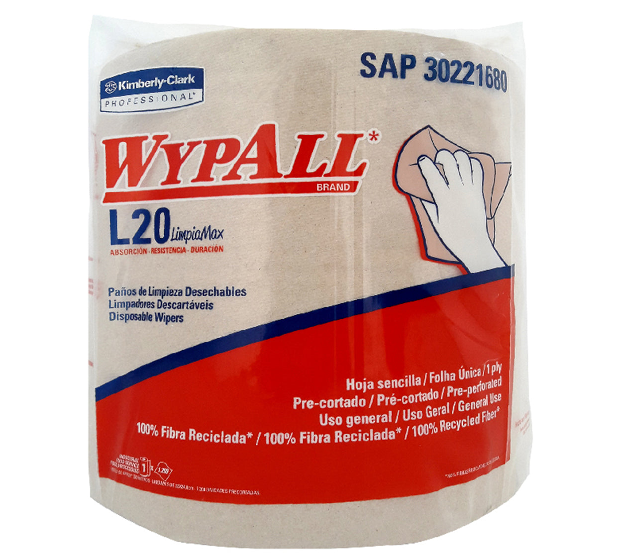 Wypall industrial l20 3038 x 300 mt natural 1h kimberly