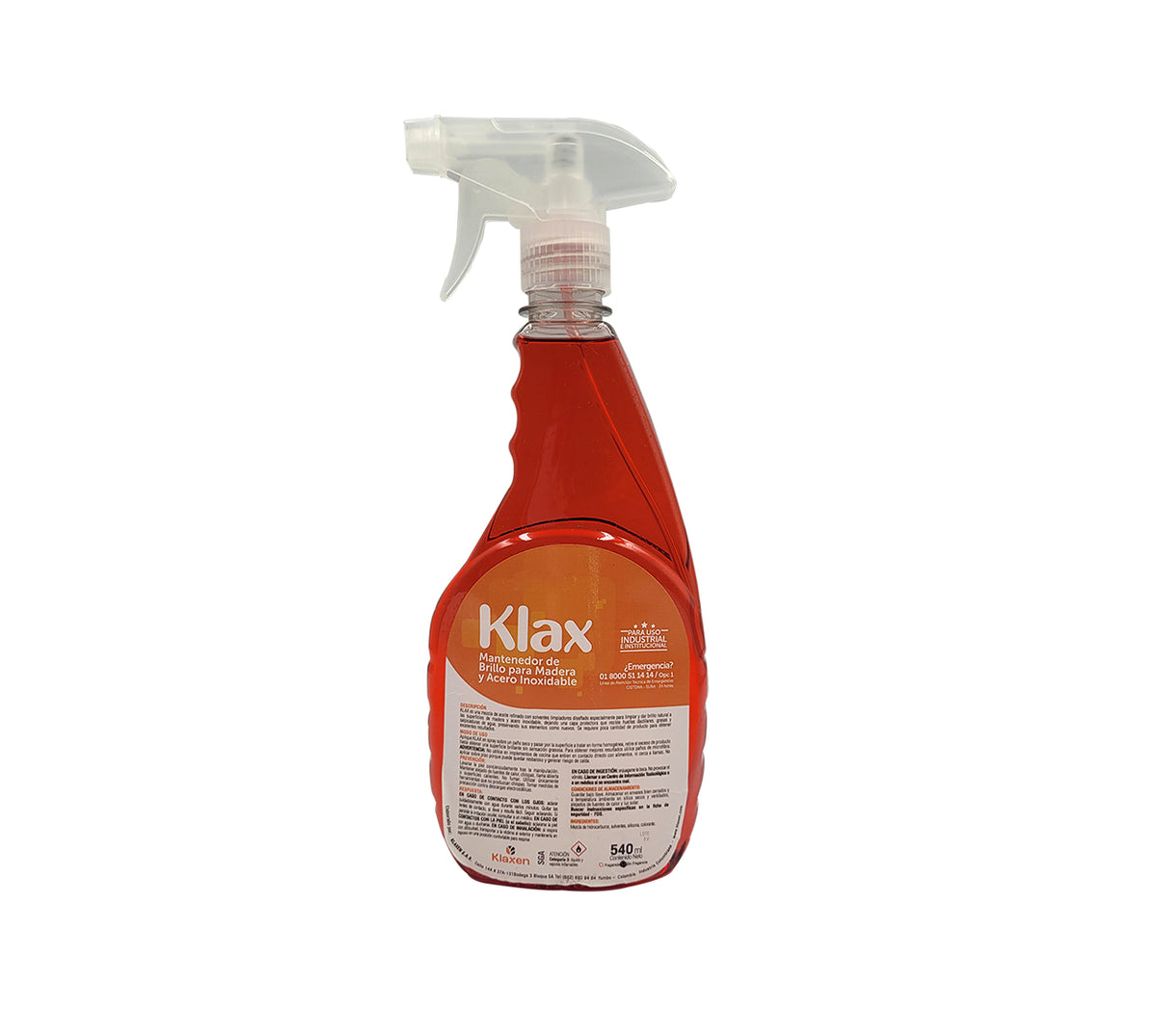 Limpiador brillador para madera y acero 500ml klaxe